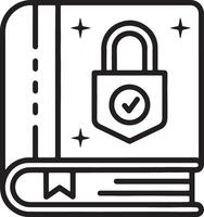 Rules and regulations icon in flat filled and outline stroke line art. vector