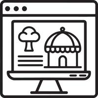 Web page and illustration icon in flat filled and outline stroke line art. vector