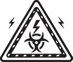 Dangerous attention icon in flat filled and outline stroke line art. vector
