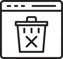 Web page dustbin icon. Recycle Bin files, folders and documents icon in flat filled and outline stroke line art. vector