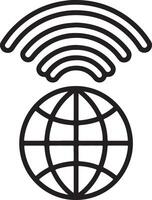 Connected with internet icon. Worldwide internet data connection icon in flat filled and outline stroke line art. vector