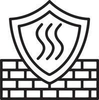 Firewall data protection layer icon in flat filled and outline stroke line art. vector