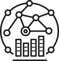 Symbolizing data and illustration icon in flat filled and outline stroke line art. vector