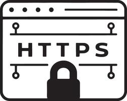 HTTPS server icon. Internet connection icon in flat filled and outline stroke line art. vector