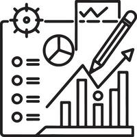Prediction statistic icon. Web analytics icon in flat filled and outline stroke line art. vector