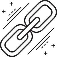 Link or linked icon in flat filled and outline stroke line art. vector