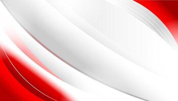 Red and white abstract wavy corporate background. vector