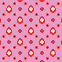 Pink and red Easter seamless pattern vector