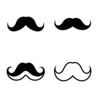 Mustache Set Silhouette Collection in Vintage Style vector