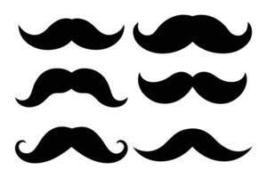 Mustache Set Silhouette Collection in Vintage Hipster Style vector