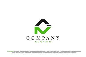 letter in or ni abstract business modern minimalist logo vector