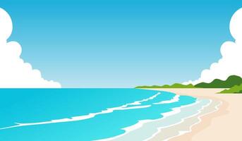 Beach Background With Ocean Waves And Clouds Around It vector