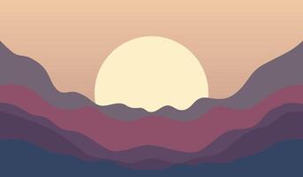 Abstract Wavy Background With Sun In The Center vector