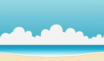 Simple Illustration of Beach Atmosphere with Clouds Above vector
