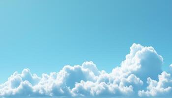 Copy space sky and with fluffy clouds on summer bright landscpe wallpaper photo