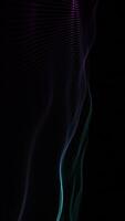 Minimalist background with an elegant rippling neon colored purple and green fractal light wave. This abstract technology concept vertical background is full HD and a seamless loop. video