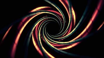 Metallic pipes intertwine, creating a mesmerizing vortex. Design video