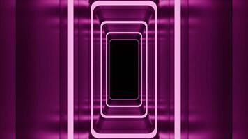 Purple neon tunnel vj loop background animation. Design video