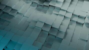 Abstract background with moving cubes and blue reflections. Design video