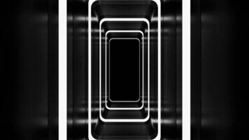 Bright neon light tunnel moving forward in seamless loop. Design video