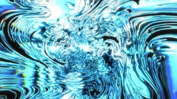 Metallic blue liquid creating a mesmerizing psychedelic effect. Motion video