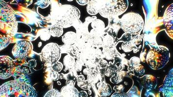 An Artistic Representation of Abstract Liquid Bubbles Featuring Vibrant and Colorful Reflections. Motion video