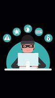 Hacker Laptop Computer Stealing Passwords And Breaking In Confidential Data On Vertical On Alpha Channel 2D Cartoon Animation video