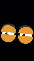 Angry Eyes Looking Left And Right On Yellow Background On Vertical On Alpha Channel 2D Cartoon Animation video