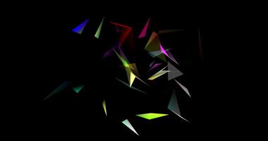 A movable interweaving of dots, lines and triangular faces on a black background. Plexuses. Digital network. Abstract animation. 10 video