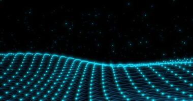 Waving interweaving of dots and lines, a network. Abstract animation. 5 video