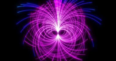Abstract colored background of swirling lines on a black background. Abstract drawing. Particle tracks. 2 video