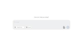Chatbot user interface with deep research feature vector