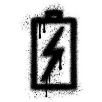 Spray Painted Graffiti Battery icon isolated with a white background. EPS 10. vector