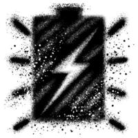 Spray Painted Graffiti Battery icon isolated with a white background. vector