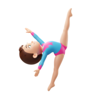 gimnasta realiza división con precisión y gracia, capturado en digital representación png