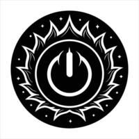 Power Button Embroidered vector