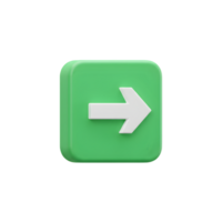 Right Navigation Arrow Icon in Green Square for Digital User Interface png