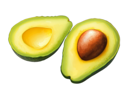 Sliced Avocado Showing Inner Seed png