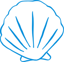 Coastal Cowgirl Simple Seashell Outline Playful Hand Draw png