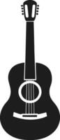 Acoustic Guitar Silhouette - Elegant String Instrument Illustration vector