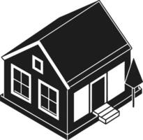 Isometric Black House Illustration vector