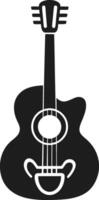 Classical Guitar Silhouette - Elegant String Instrument Illustration vector