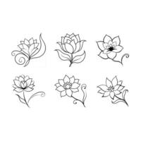 Elegant delicate flower flourishes design perfect for various digital art and graphics projects. vector