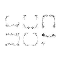 Elegant delicate flower border design for creative and decorative projects vector