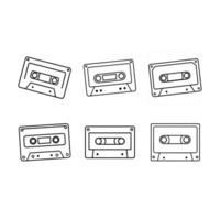 Retro cassette tape icon for digital designs, perfect for vintage-themed projects vector