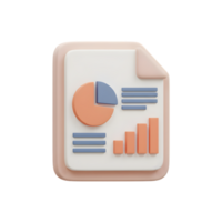 3D Render of a Document with Charts and Graphs. Business Report Visualization png