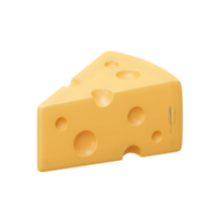 A Delightful Piece of Swiss Cheese. A 3D Rendered Image of a Single Slice of Yellow Cheese with Holes png