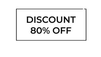 Discount 80 off appearing with different styles on white background, conceptual modern stylish minimalistic animation video