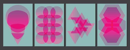 abstract geometric pink shape pattern background, set of geometry shape assets vector