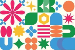 Abstract pop art pattern shape background assets, pop art geometry shapes pattern vector